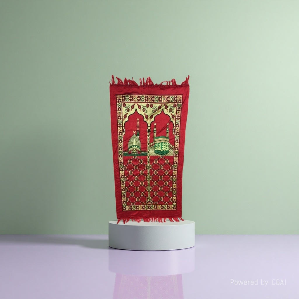Red Buddhist ritual items, thickened prayer blankets, and temple worship MATS details Picture