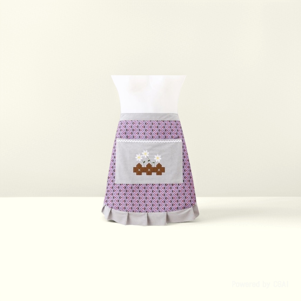 Apron striped home canvas cooking kitchen waist, half-body wear-resistant, stain-resistant, breathable work clothes, fashionable half Specification image