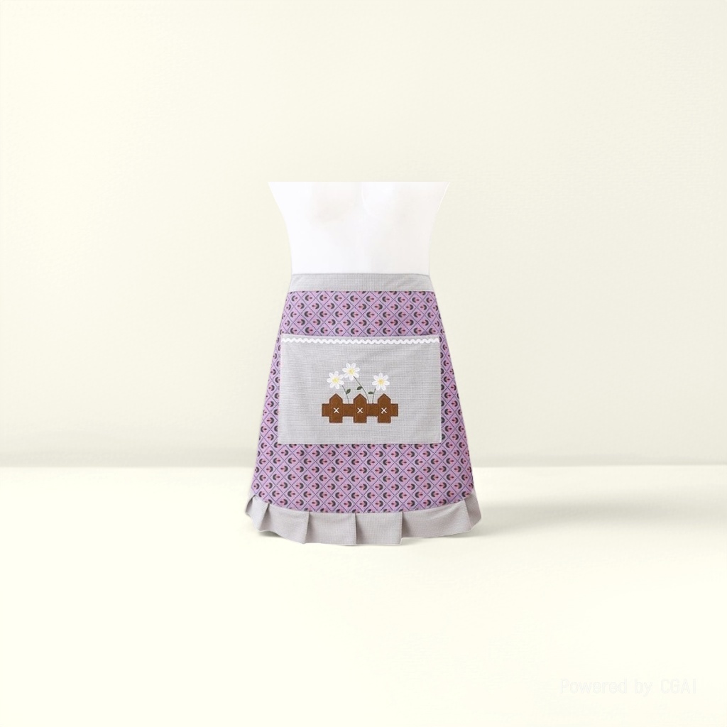 Apron striped home canvas cooking kitchen waist, half-body wear-resistant, stain-resistant, breathable work clothes, fashionable half