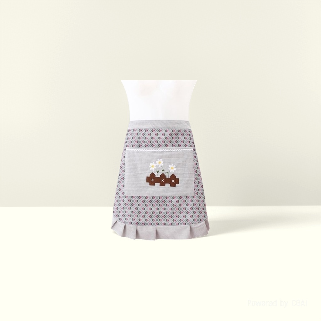 Apron striped, home canvas, cooking, kitchen, waist, half-body, wear-resistant, stain-resistant, breathable work clothes, fashionable half. 093624061 details Picture