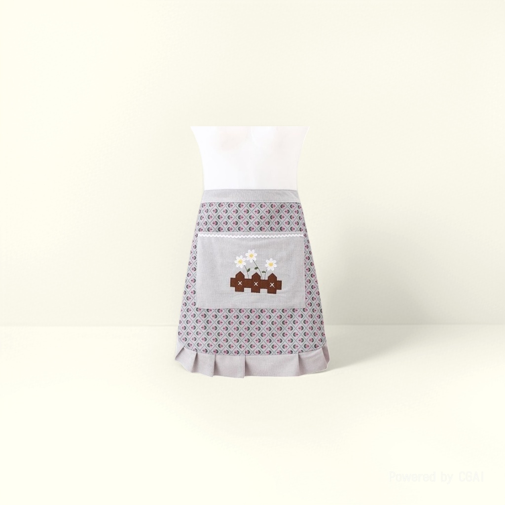 Apron striped, home canvas, cooking, kitchen, waist, half-body, wear-resistant, stain-resistant, breathable work clothes, fashionable half. 093624061 Application Scenario