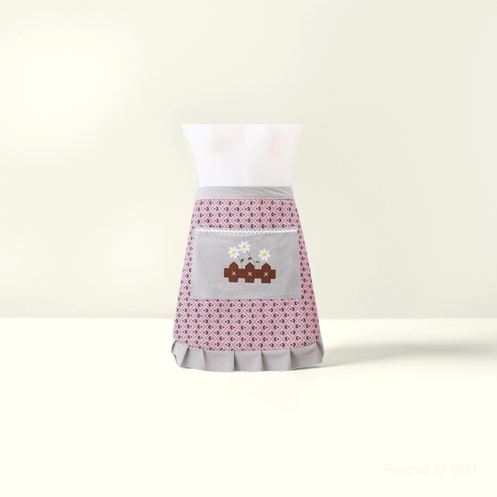 Apron striped, home canvas, cooking, kitchen, waist, half-body, wear-resistant, stain-resistant, breathable work clothes, fashionable half. 093621695 details Picture