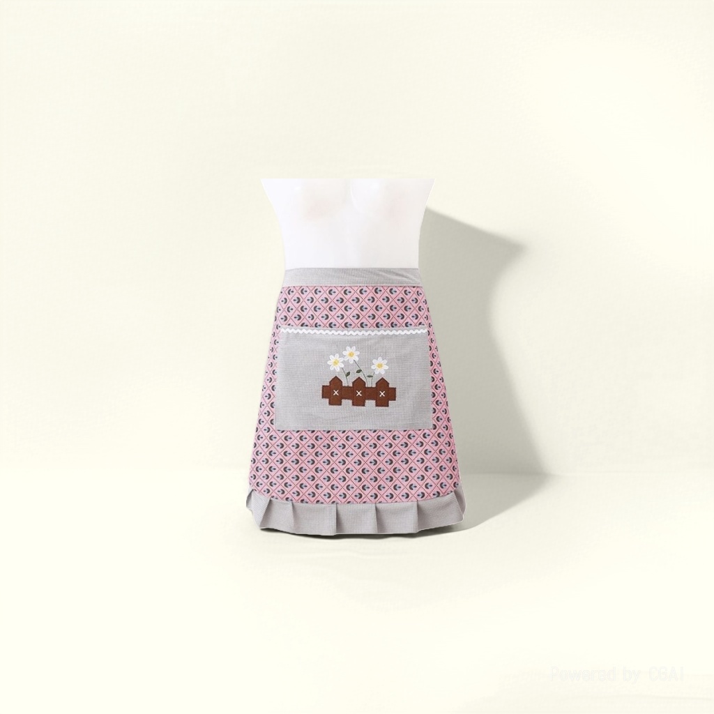 Apron striped, home canvas, cooking, kitchen, waist, half-body, wear-resistant, stain-resistant, breathable work clothes, fashionable half. 093621695 Application Scenario