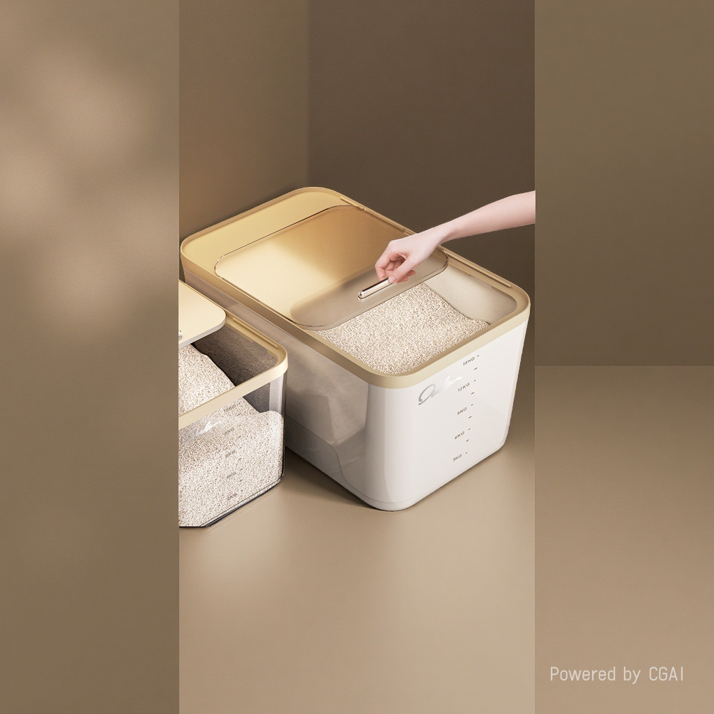 米桶/分格米桶/杂粮桶/狗粮产品图