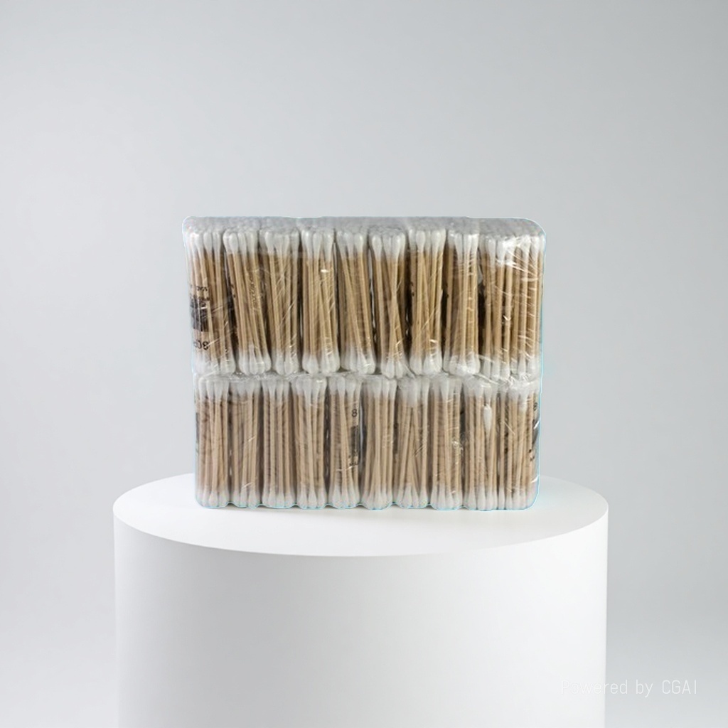 60 Premium sanitary cotton swabs, double-ended wooden swabs, cosmetic cotton swabs, wooden swabs, wooden cotton swabs details Picture