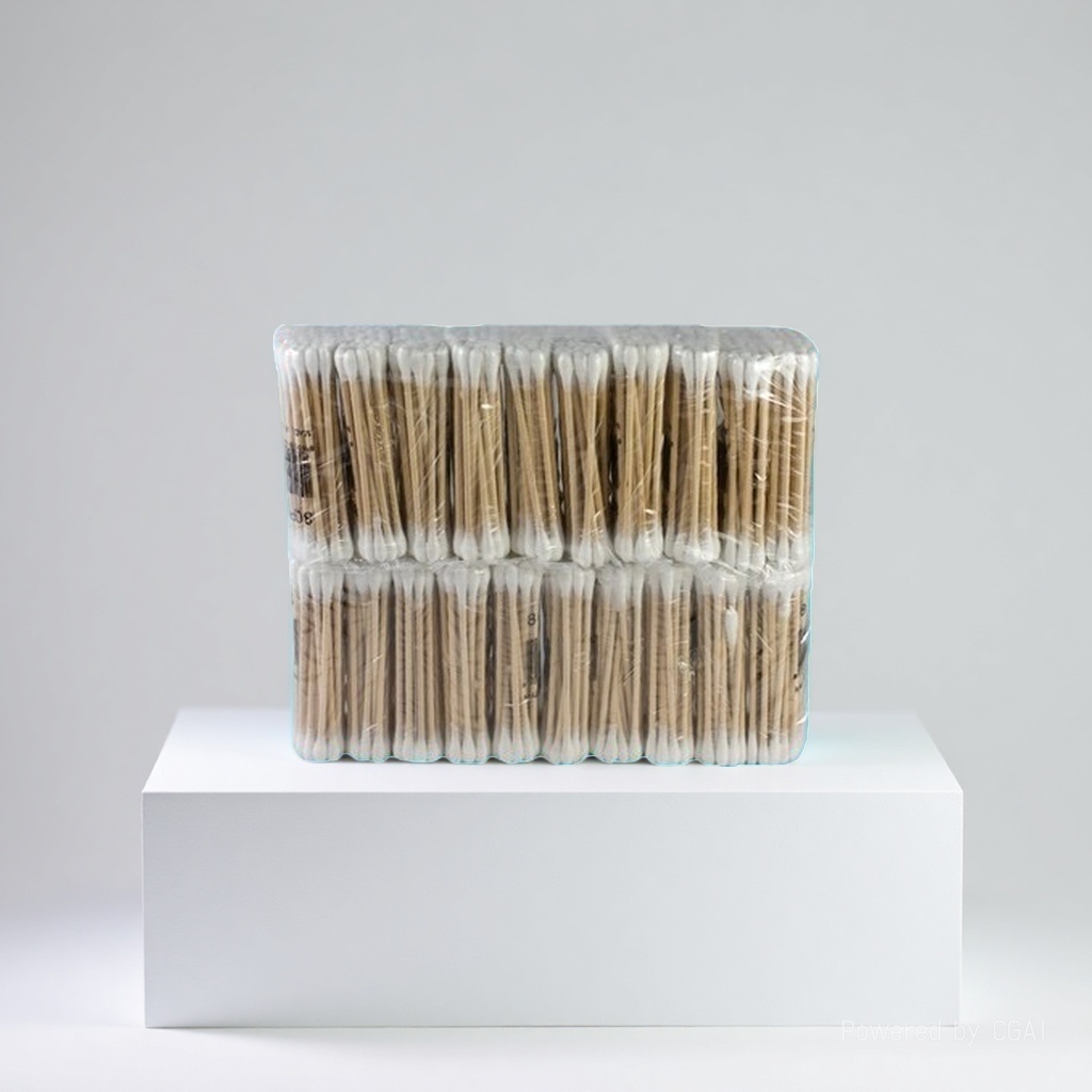 60 Premium sanitary cotton swabs, double-ended wooden swabs, cosmetic cotton swabs, wooden swabs, wooden cotton swabs Specification image