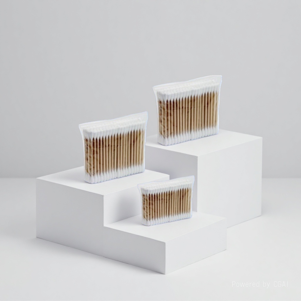 100 Premium sanitary cotton swabs, double-ended wooden swabs, cotton swabs, cosmetic cotton swabs, wooden swabs, SWAB Specification image