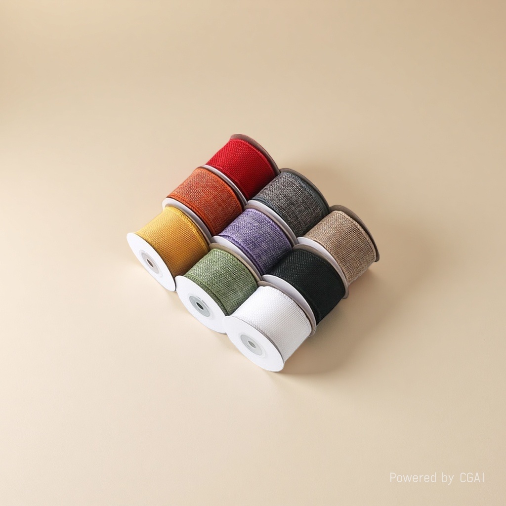 Imitation linen woven tape, flower packaging materials, bow woven tape, ribbon, Christmas woven tape, ethnic style woven tape details Picture