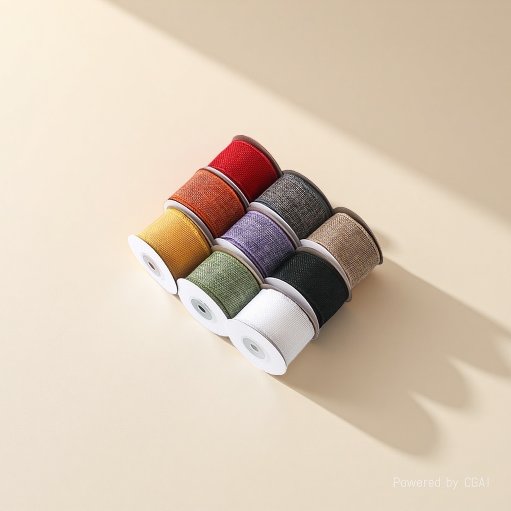 Imitation linen woven tape, flower packaging materials, bow woven tape, ribbon, Christmas woven tape, ethnic style woven tape Specification image