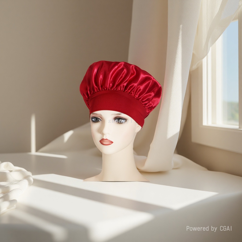 Cross-border best-selling solid-color wide-brimmed stretch adult nightcap, men's and women's fashionable hair care and beauty bath cap, colored Ding cap. 135938256 Specification image