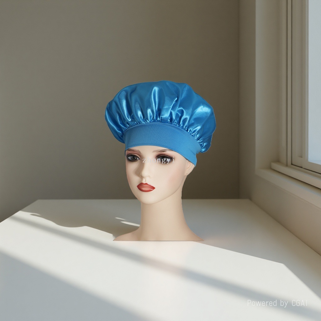Cross-border best-selling solid-color wide-brimmed stretch adult nightcap, men's and women's fashionable hair care and beauty bath cap, colored Ding cap 134551784 Specification image