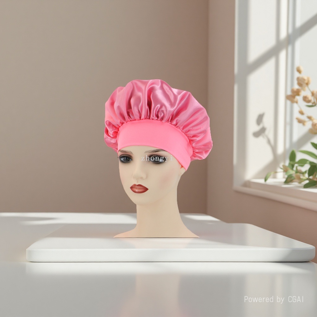 Cross-border best-selling solid-color wide-brimmed stretch adult nightcap, men's and women's fashionable hair care and beauty bath cap, colored Ding cap 140001488 Application Scenario