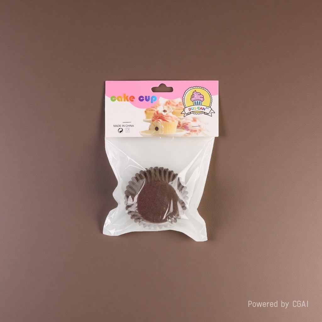 双面咖啡色蛋糕纸9cm  100pcs/卡 底部4*高度2.5cm
