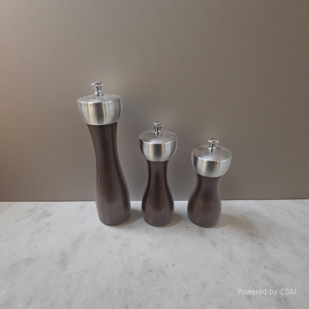 胡椒磨研磨器盐罐厨房收纳不锈钢木制高品质厨房用品