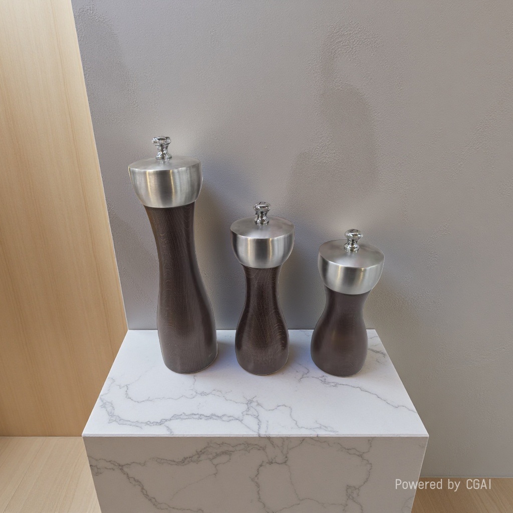 Pepper grater, salt shaker, kitchen storage, stainless steel, wooden, high-quality kitchenware Specification image