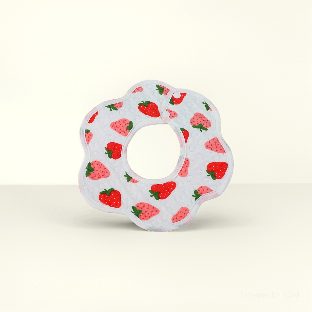 Strawberry-patterned baby bib ins Wipes 2026 Silicone rice bib Bib wipes details Picture