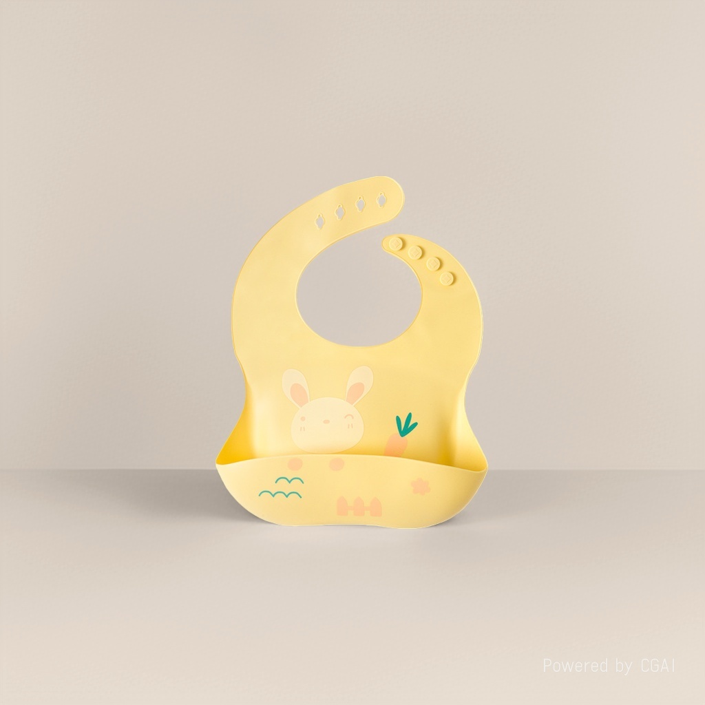 Yellow rabbit pattern baby bib, silicone rice bag, saliva towel, ins style 2026 baby and children's products Application Scenario