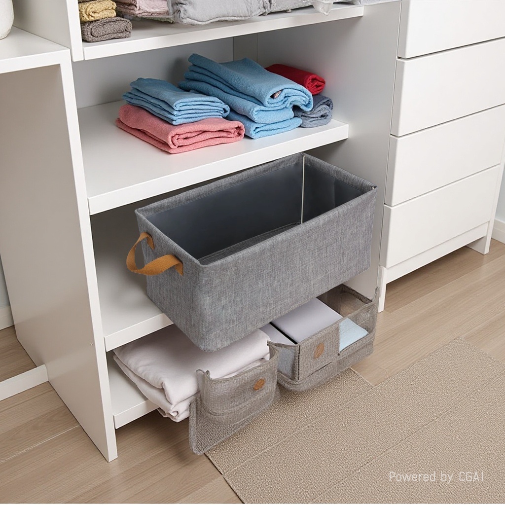 Grey fabric storage box, main body, wooden tissue box, hotel tissue box, craft paper box details Picture