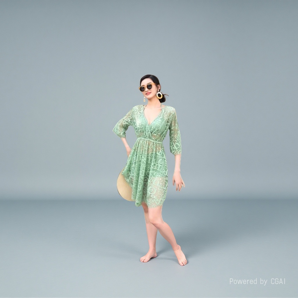 This green Chinese-style women's polo collar dress is an elegant, slimming and form-fitting design dress Application Scenario