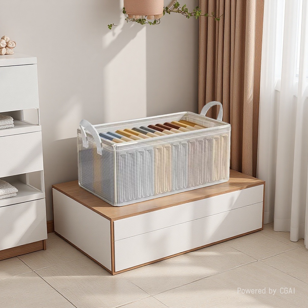 Metal mesh woven storage basket, storage basket, storage box, organizing storage basket Application Scenario