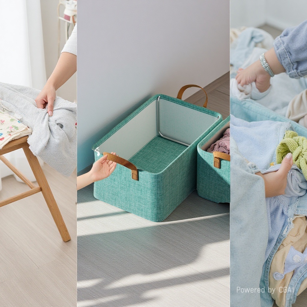 Green fabric storage box, drawer-type folding storage box, 15L large capacity, dust-proof and breathable details Picture