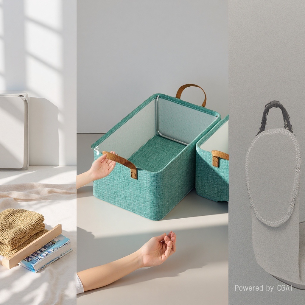 Green fabric storage box, drawer-type folding storage box, 15L large capacity, dust-proof and breathable Specification image