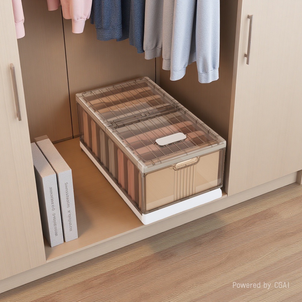 Transparent plastic storage box, fabric storage box, drawer-type folding storage box details Picture