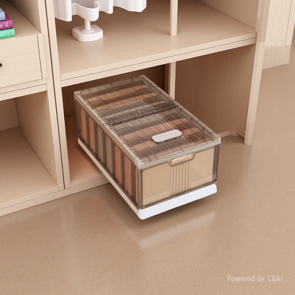 Transparent plastic storage box, fabric storage box, drawer-type folding storage box Specification image