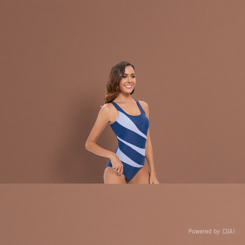 New cross-border Amazon size swimsuit, European and American solid color sexy backless triangular women's halter one-piece swimsuit 145615346 Application Scenario
