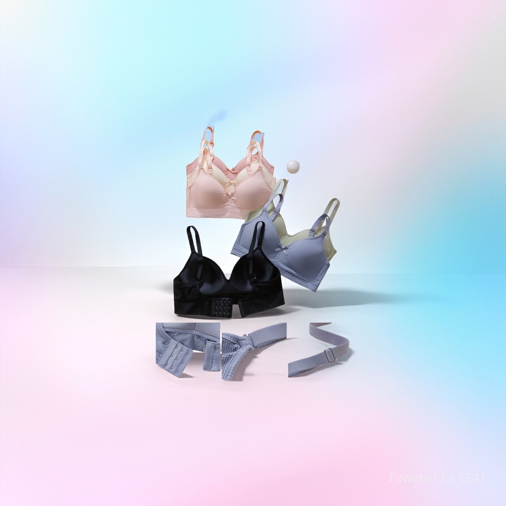 Yimeiman C103 multi-color bras without underwire are comfortable and breathable. They feature a slimming and sexy design with a beautiful back and a halter top. They are women's underwear details Picture