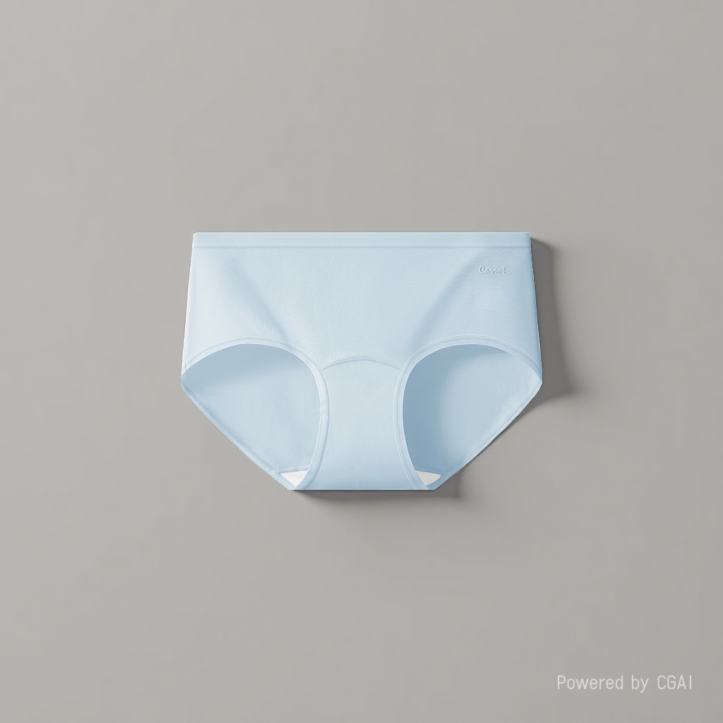 Light blue pure cotton seamless underpants for women made of mulberry silk are breathable and comfortable details Picture