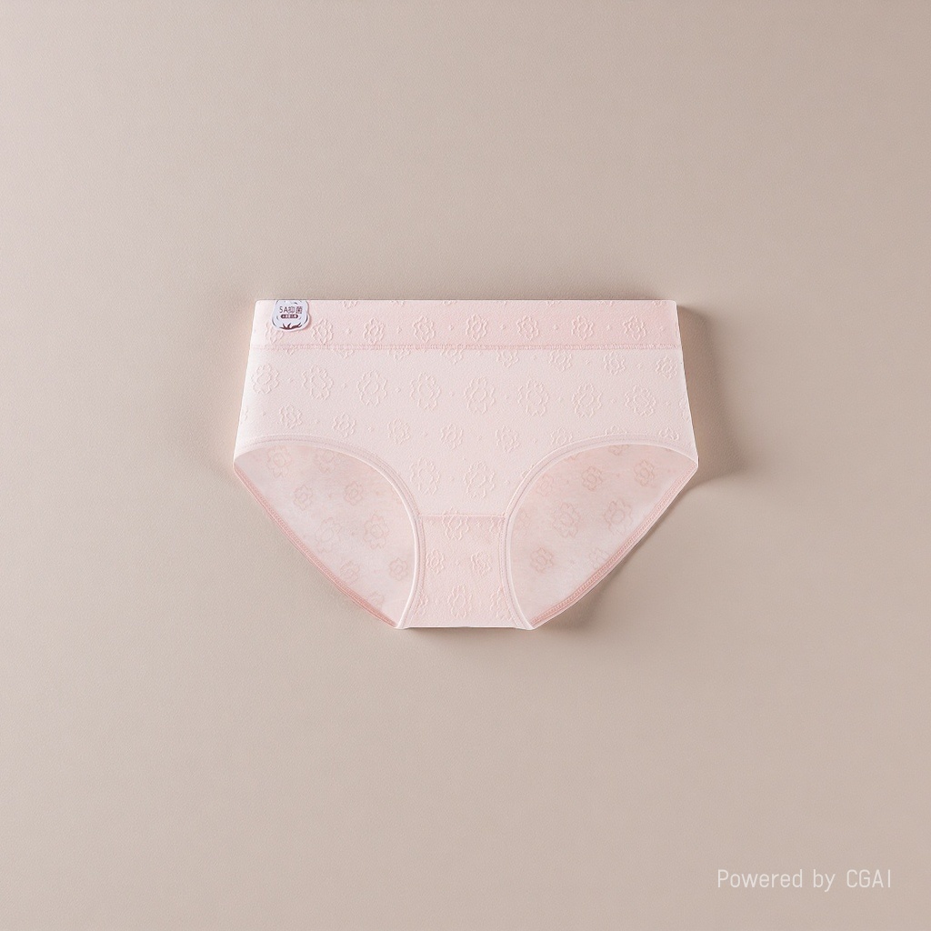Pink patterned pure cotton seamless underpants, women's briefs, underwear, mulberry silk