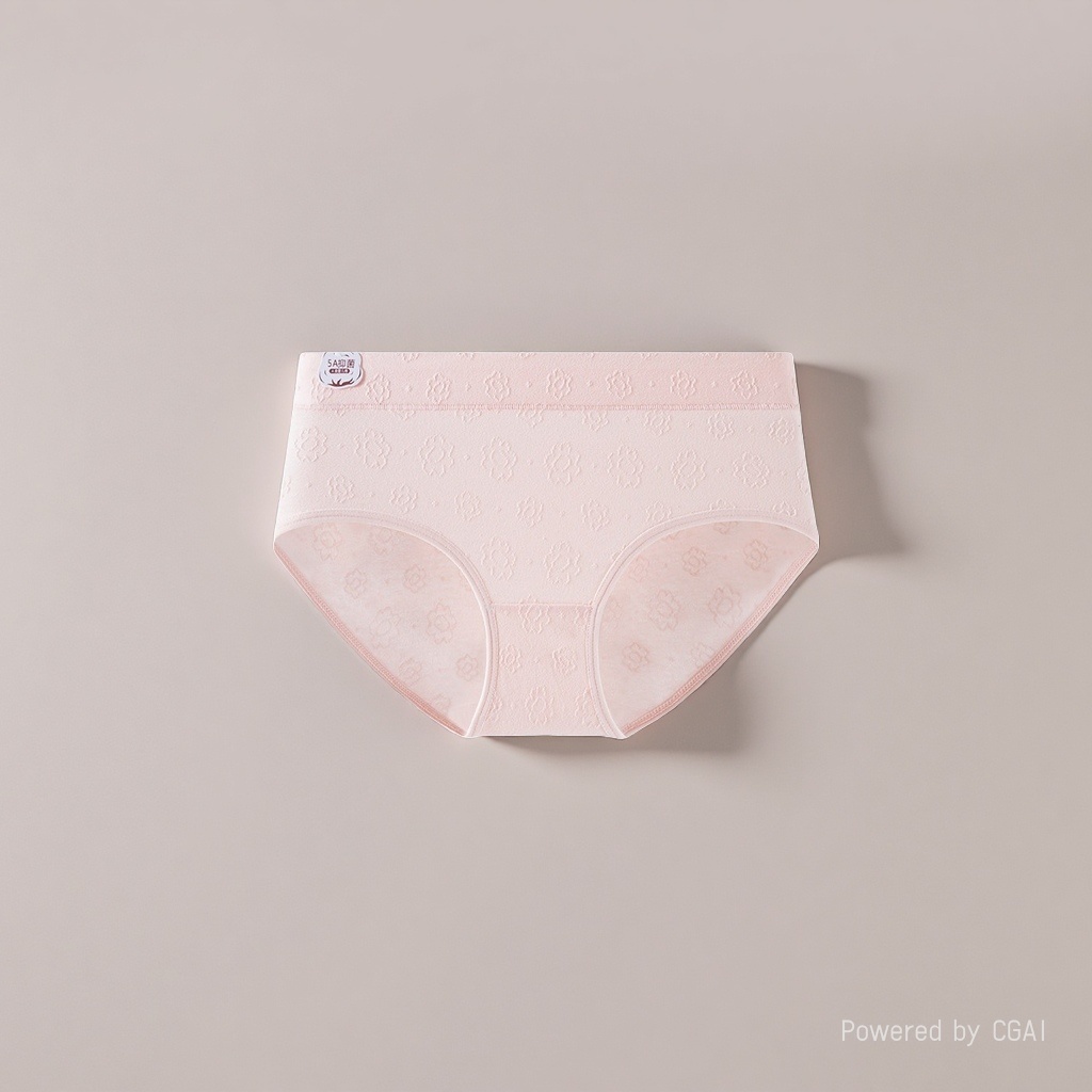Pink patterned pure cotton seamless underpants, women's briefs, underwear, mulberry silk details Picture