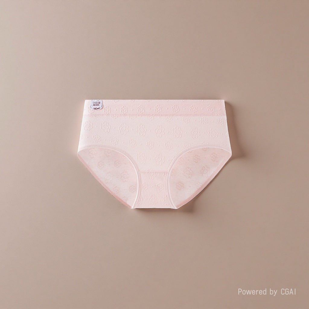 Pink patterned pure cotton seamless underpants, women's briefs, underwear, mulberry silk Specification image