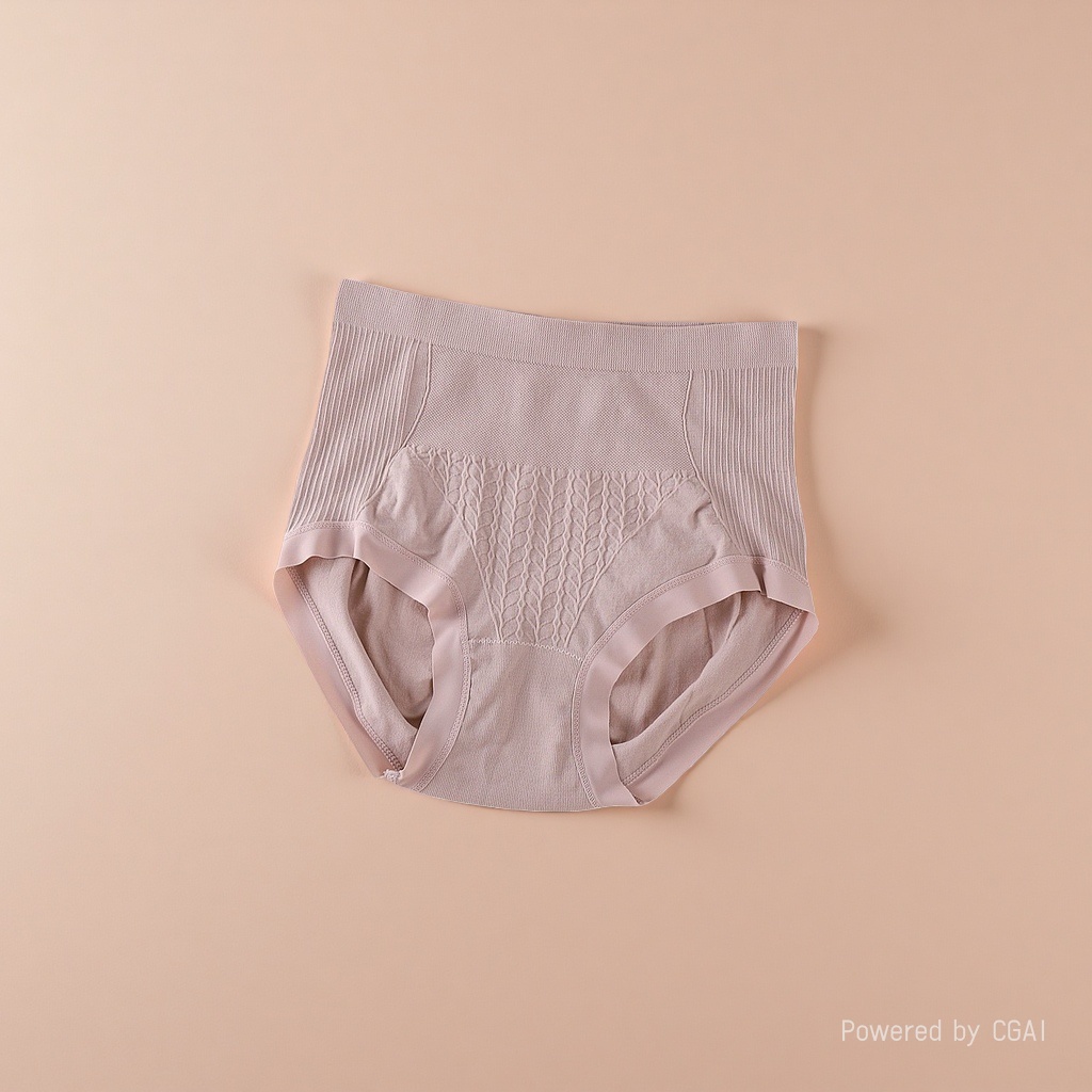 Light pink high-waisted, seamless pure cotton mulberry silk women's underwear triangle main body details Picture