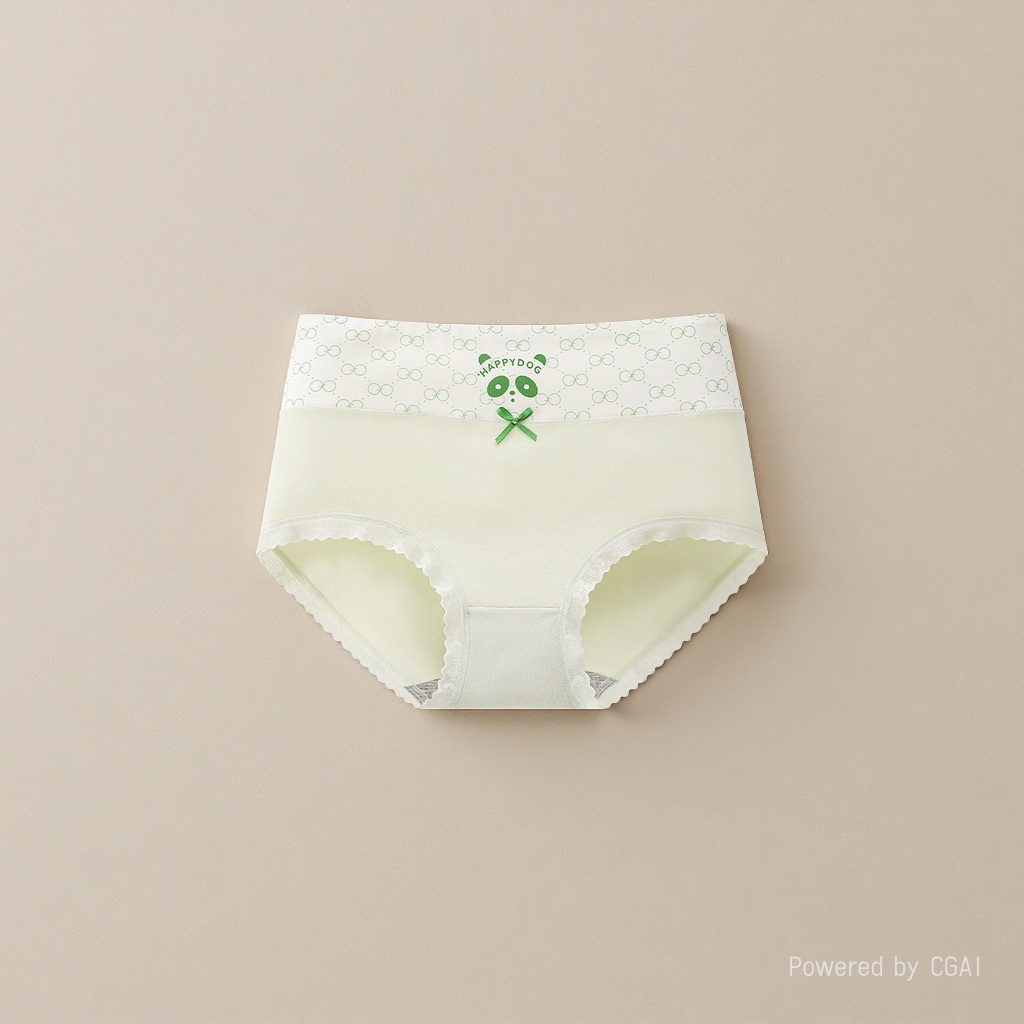 Light green pure cotton seamless underwear, women's briefs, undergarments, mulberry silk