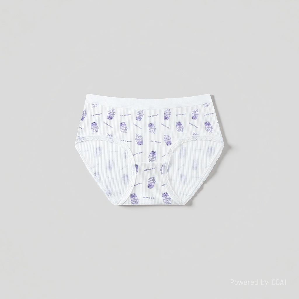 Lace printed women's underwear, underwear, undergarments, breathable, comfortable, soft, thickened style details Picture