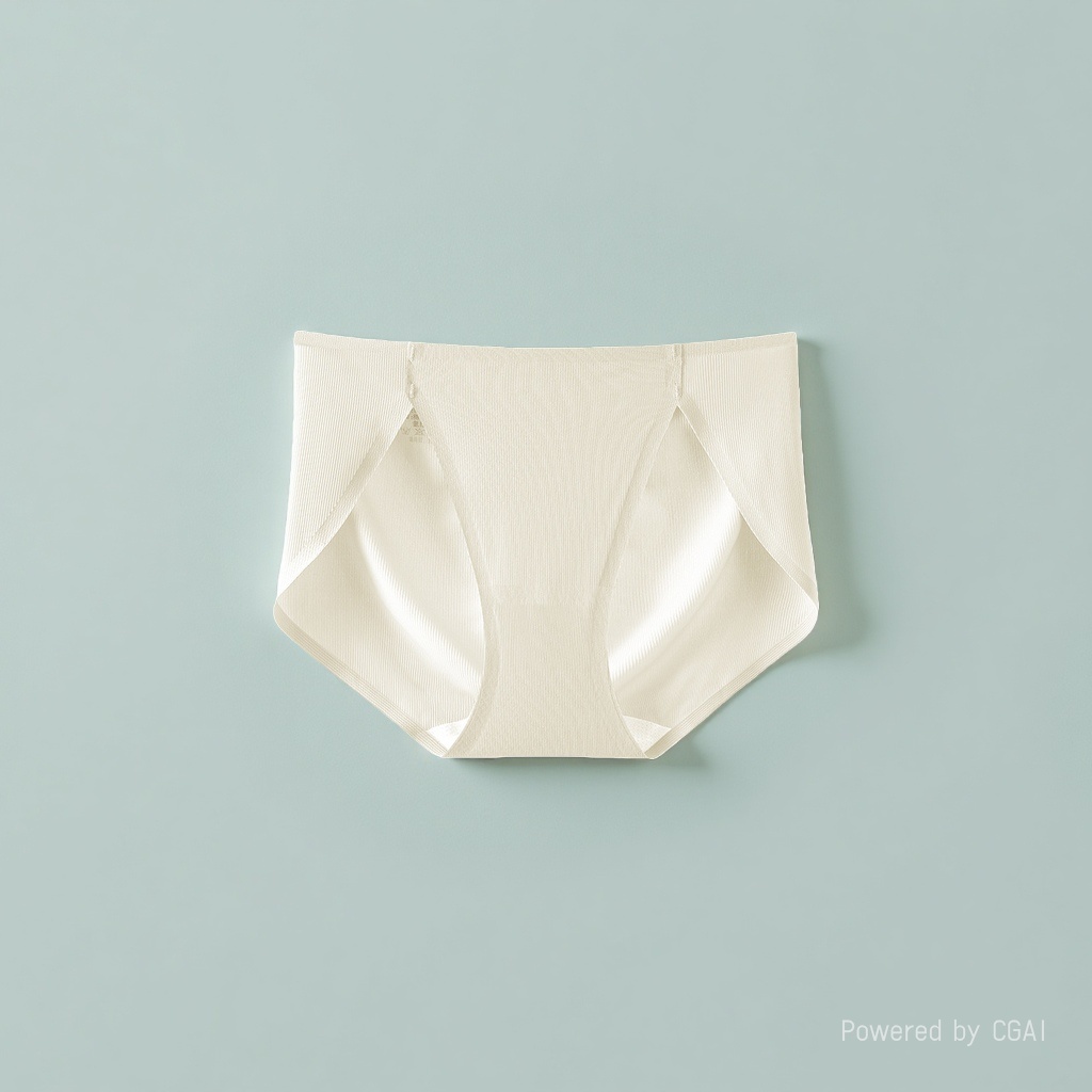 Beige high-waisted pure cotton seamless women's underwear and silk women's briefs Specification image