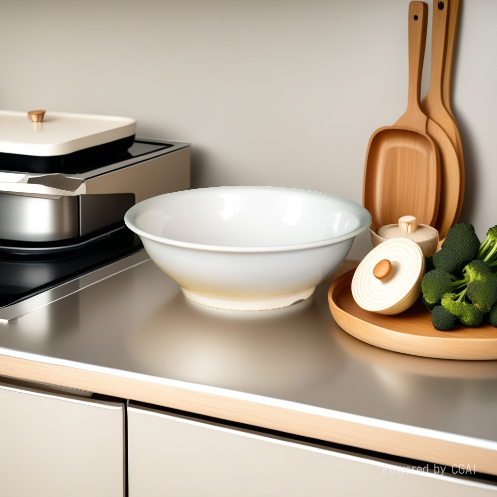 White ceramic square salad bowl, instant noodle bowl, melamine bowl, 180ml Specification image