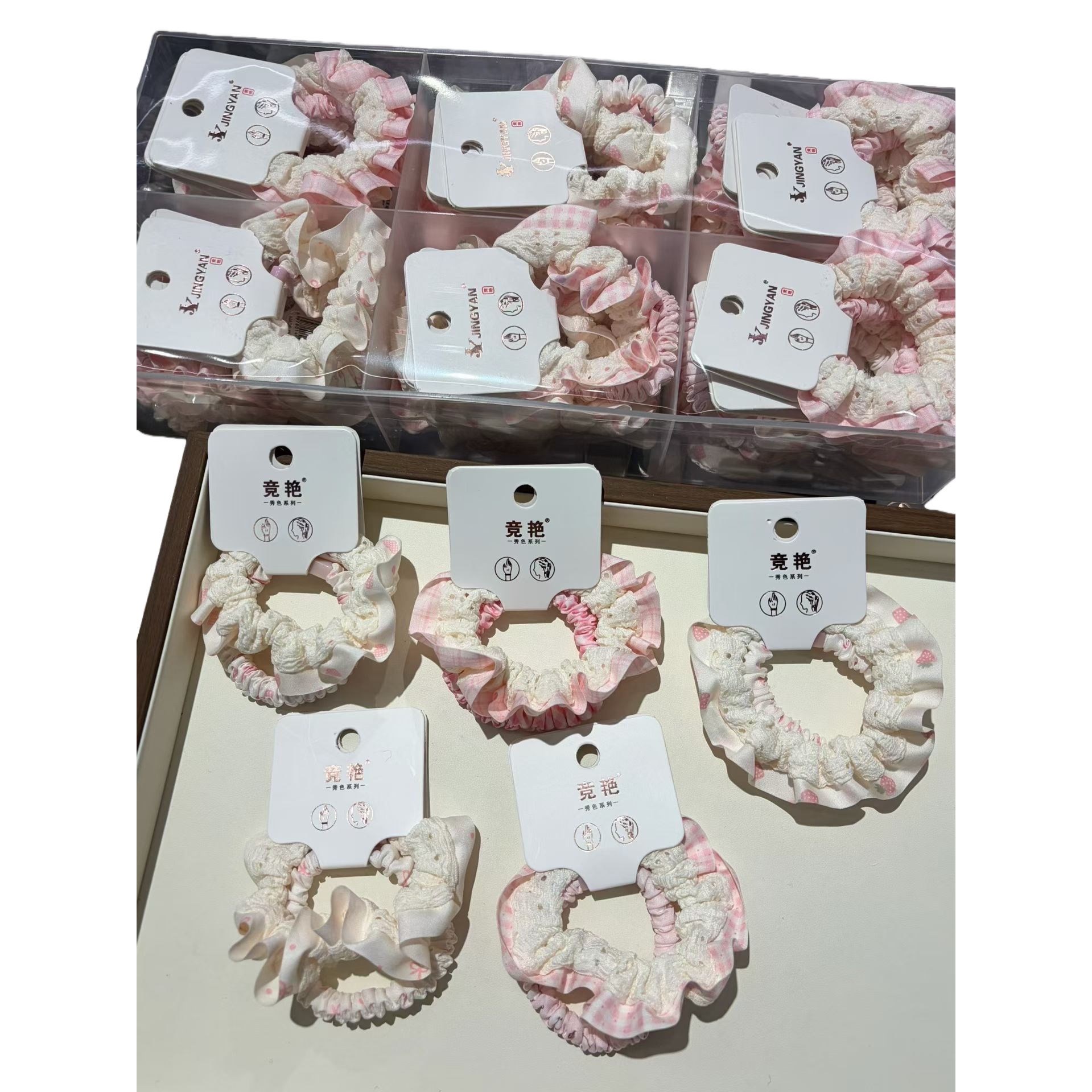 粉色系蕾丝发圈大肠发圈儿童发饰整批 Item Picture