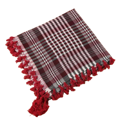Muslim checkered wool scarf, World Cup ribbon square scarf, silk scarf shawl Item Picture