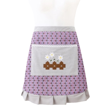 Apron striped home canvas cooking kitchen waist, half-body wear-resistant, stain-resistant, breathable work clothes, fashionable half Item Picture