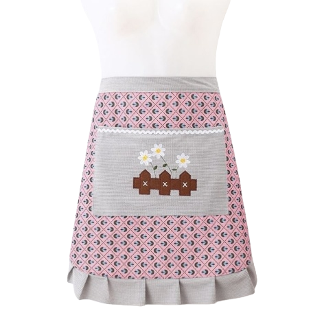 Apron striped, home canvas, cooking, kitchen, waist, half-body, wear-resistant, stain-resistant, breathable work clothes, fashionable half. 093621695 Item Picture