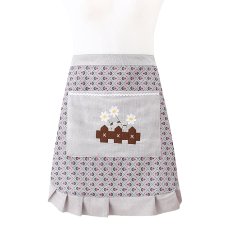 Apron striped, home canvas, cooking, kitchen, waist, half-body, wear-resistant, stain-resistant, breathable work clothes, fashionable half. 093624061 Item Picture