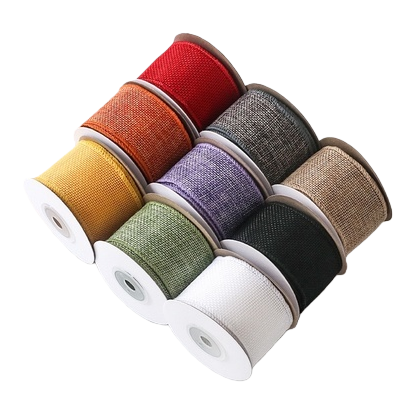 Imitation linen woven tape, flower packaging materials, bow woven tape, ribbon, Christmas woven tape, ethnic style woven tape Item Picture