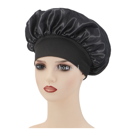 Cross-border best-selling solid-color wide-brimmed stretch adult nightcap, men's and women's fashionable hair care and beauty bath cap, colored Ding cap Item Picture