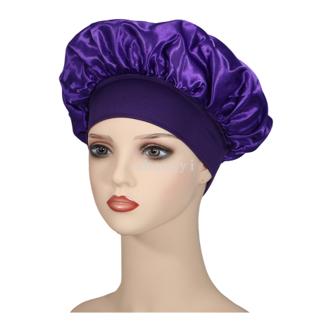 Cross-border best-selling solid-color wide-brimmed stretch adult nightcap, men's and women's fashionable hair care and beauty bath cap, colored Ding cap 134525354 Item Picture