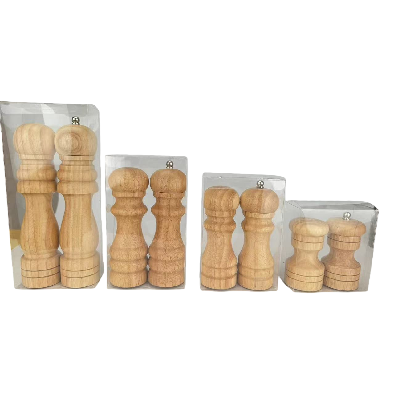 Wooden pepper grinder set, coffee grinder, mini milk frother, powder press, coffee handle grinder Item Picture