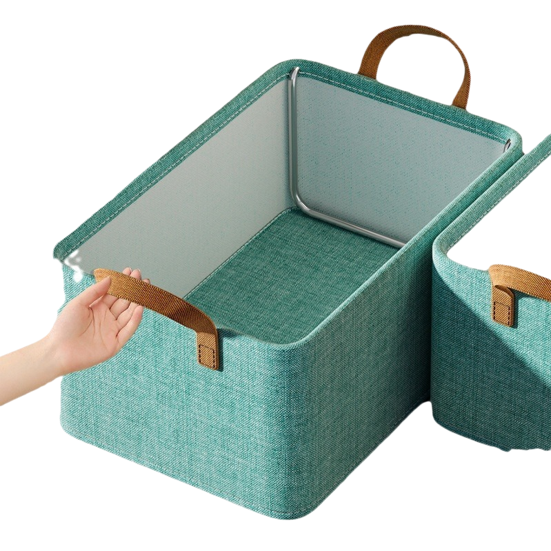 Green fabric storage box, drawer-type folding storage box, 15L large capacity, dust-proof and breathable Item Picture