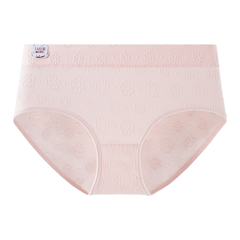 Pink patterned pure cotton seamless underpants, women's briefs, underwear, mulberry silk Item Picture